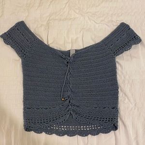 crocheted style crop top
